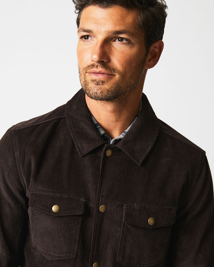 Corduroy Mo Shirt Jacket in Chocolate