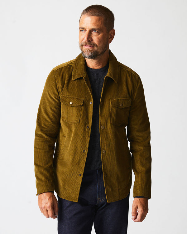 Corduroy Mo Shirt Jacket in Olive