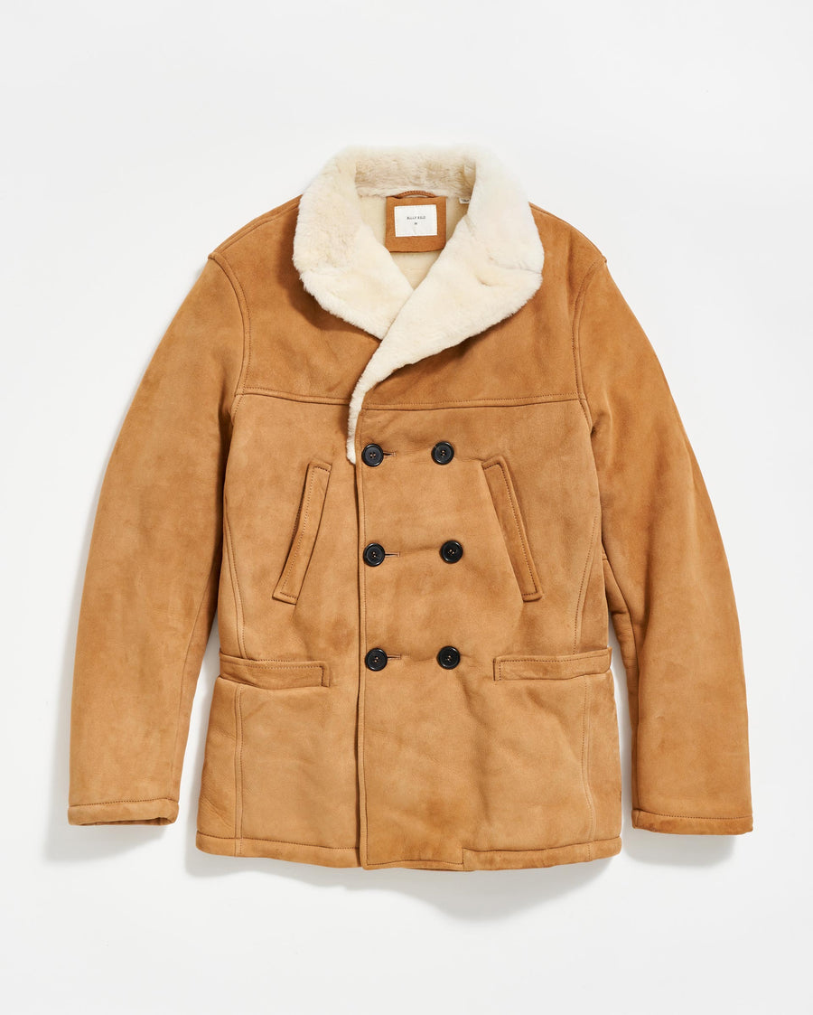Shearling Bond Peacoat in Honey