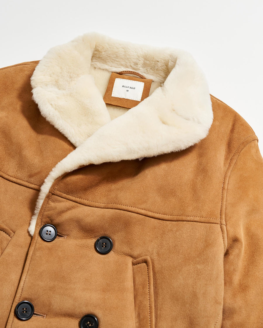 Shearling Bond Peacoat in Honey