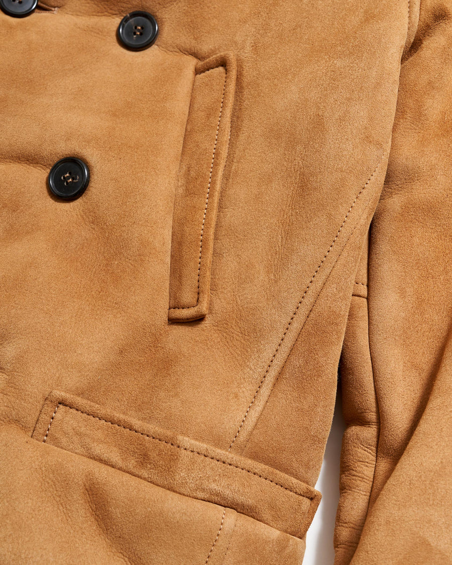 Shearling Bond Peacoat in Honey
