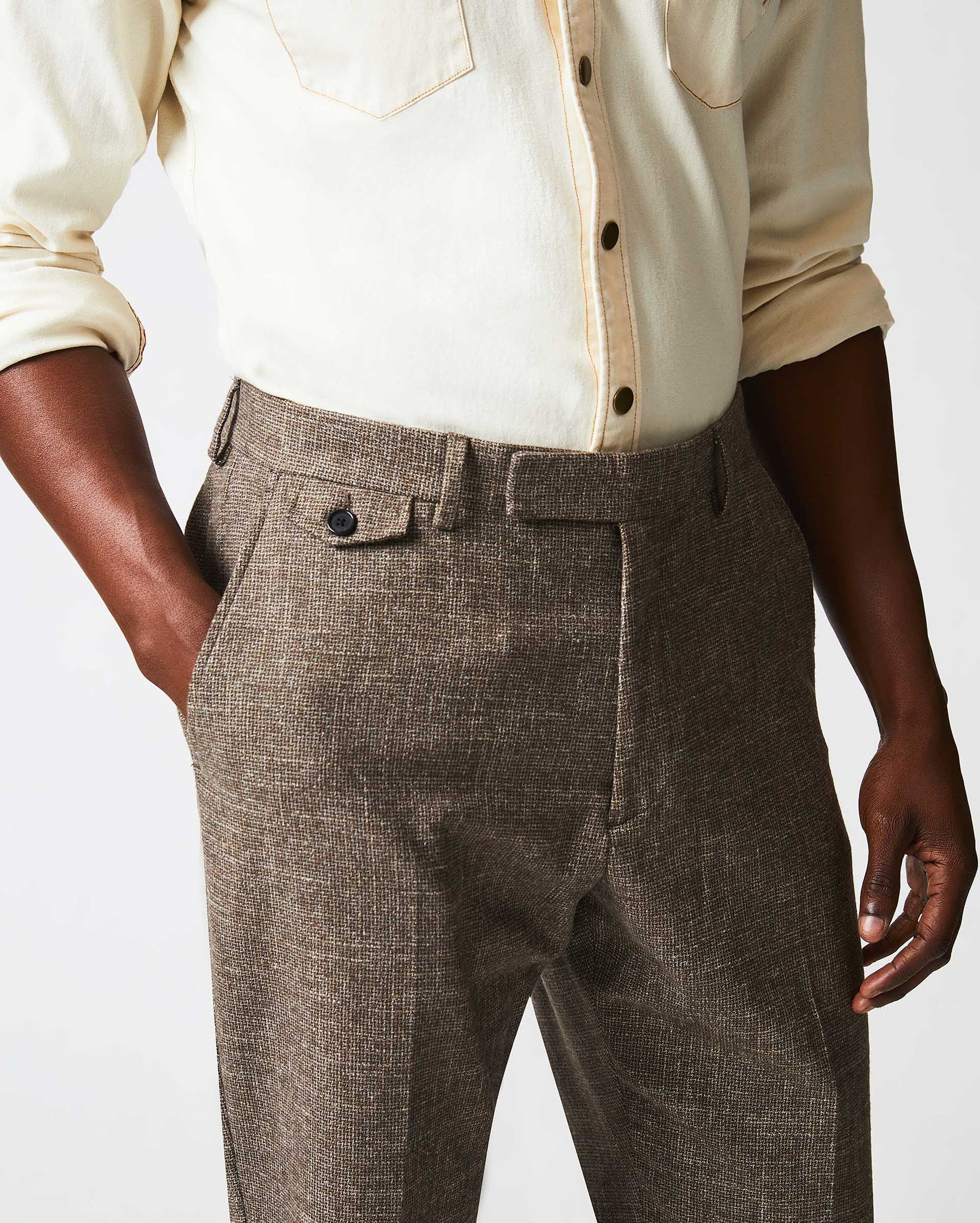 Extra Slim Charcoal Herringbone Luxe Comfort Soft Jogger Dress Pant