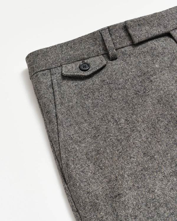 Flat Front Trouser in Charcoal Grey