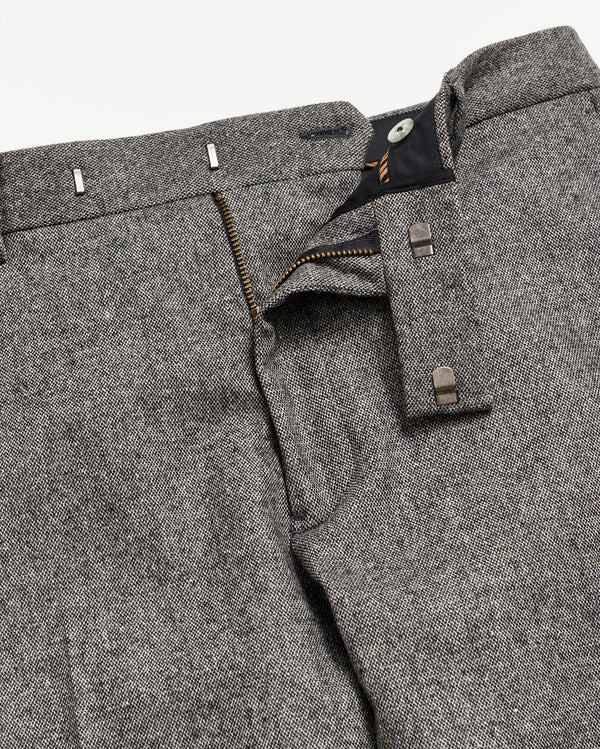 Flat Front Trouser in Charcoal Grey