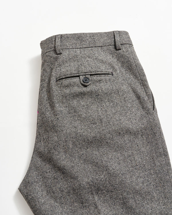 Flat Front Trouser in Charcoal Grey