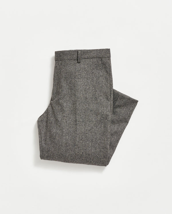 Flat Front Trouser in Charcoal Grey