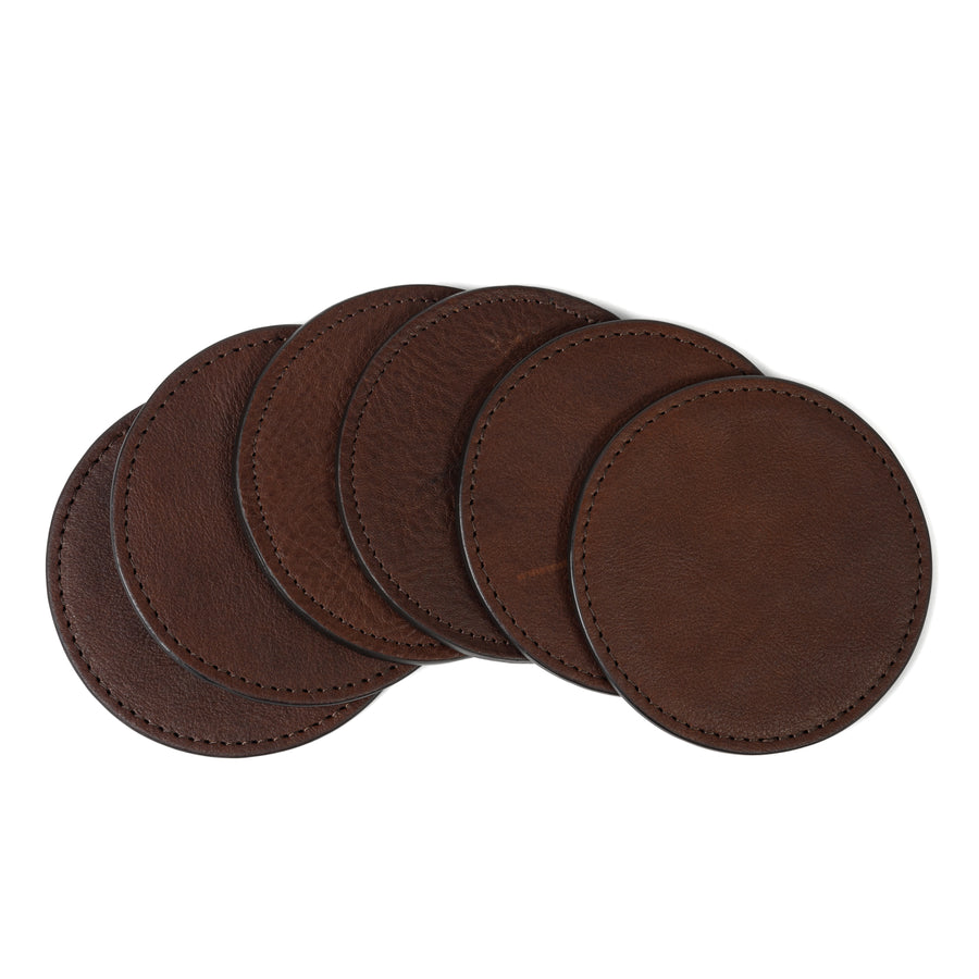 MOORE & GILES LEATHER COASTER SET