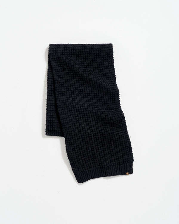 Wool Ribbon Scarf in Black