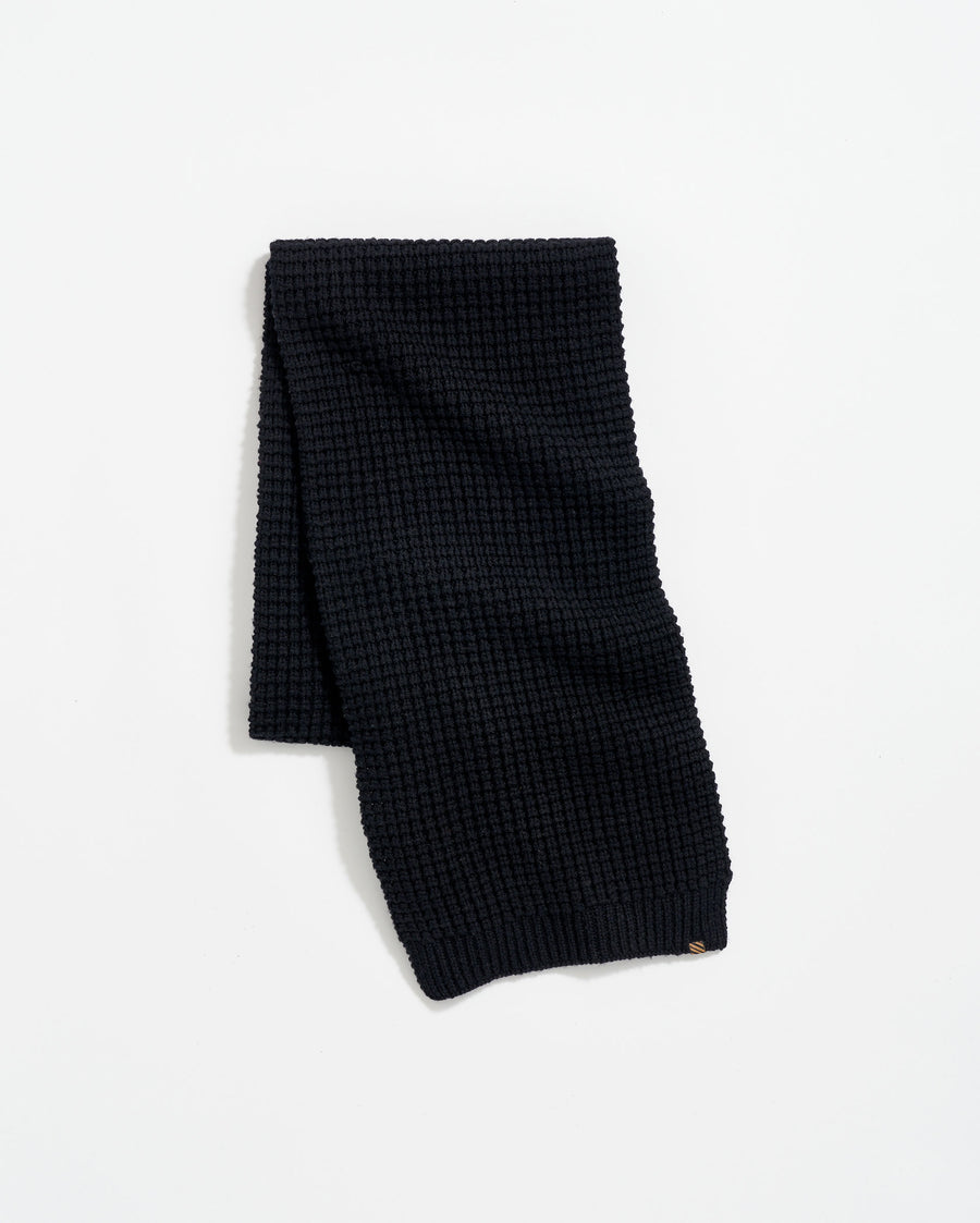 Wool Ribbon Scarf in Black