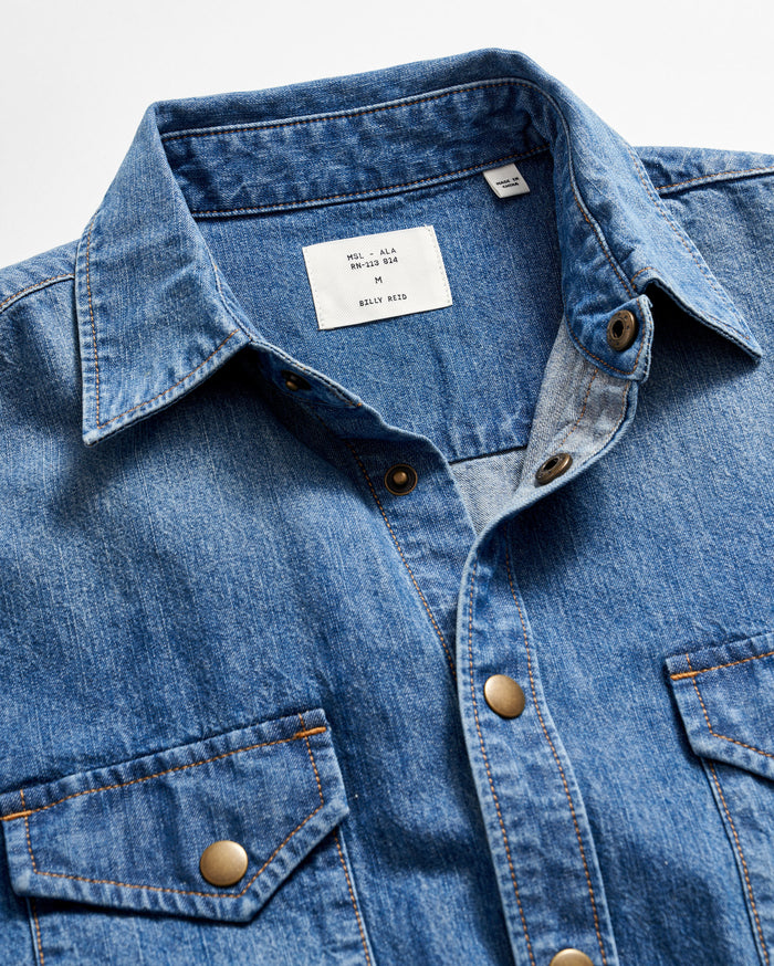 Billy Reid Shoals Denim Shirt | Timeless Classic with Antique 