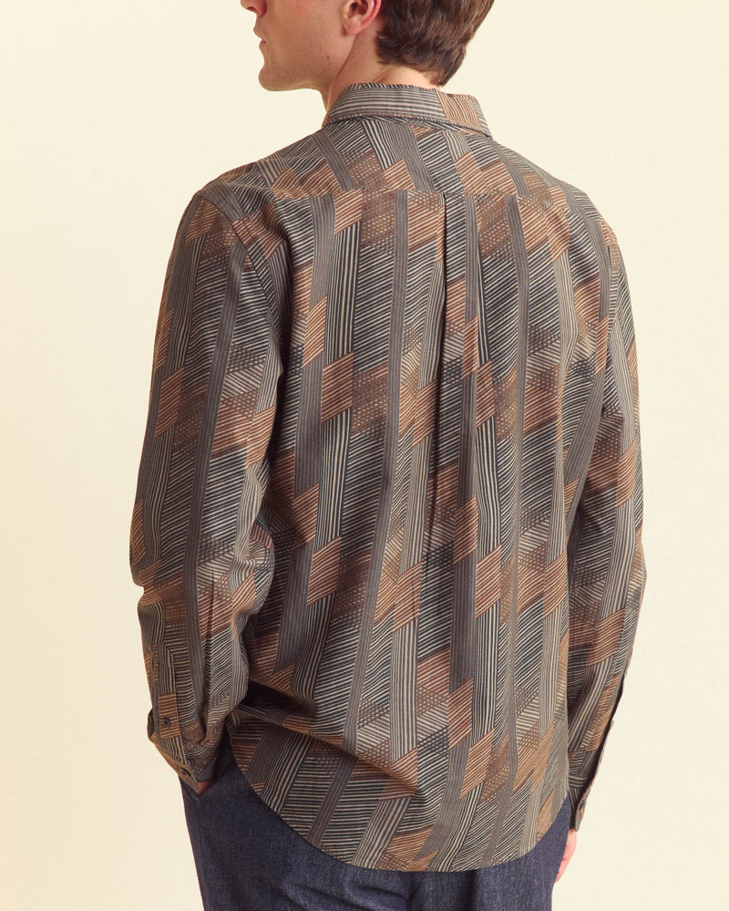 Abstract Ribbon Cedar Shirt in Multi