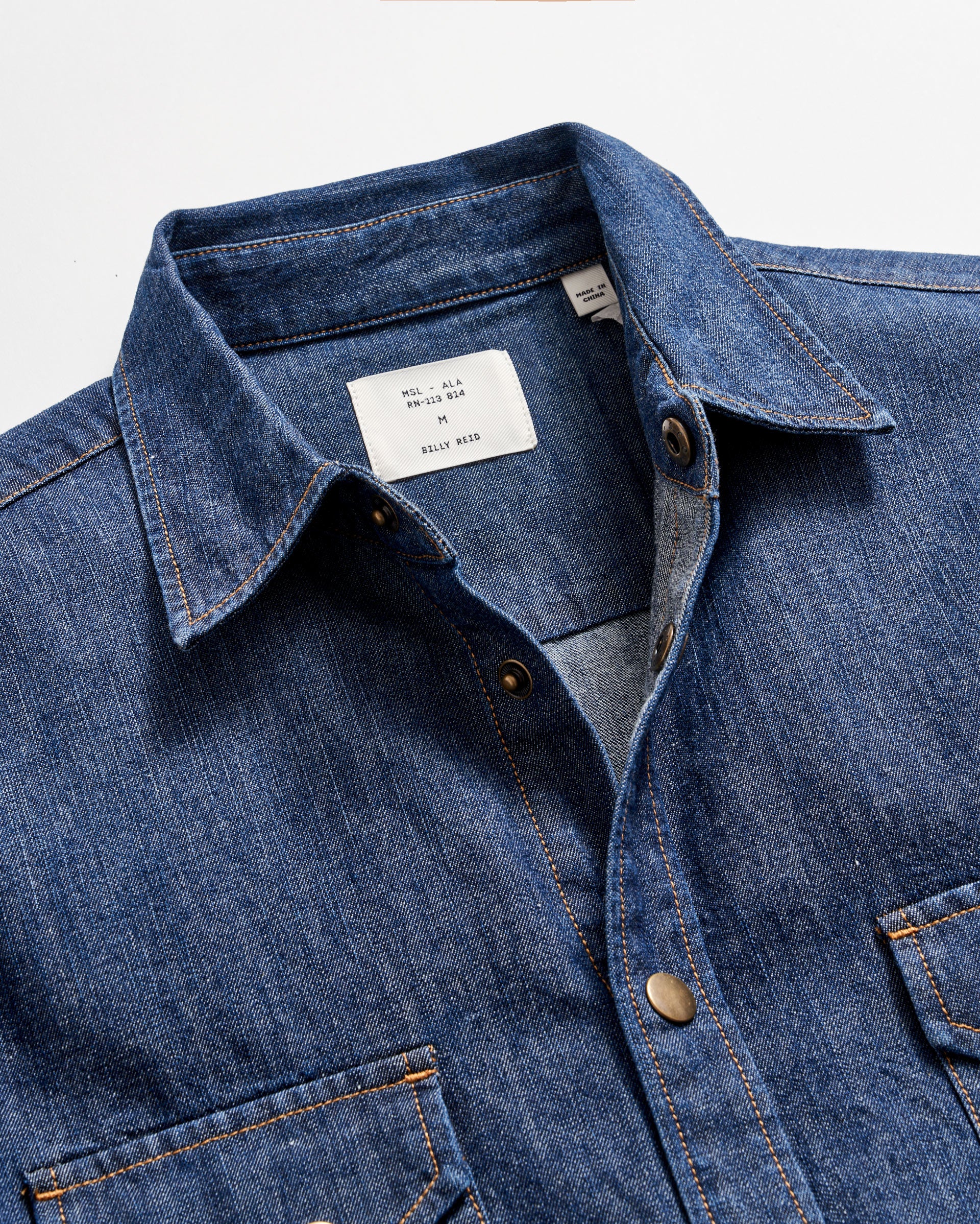 Shoals Denim Shirt Anniversary Edition Classic Style with Suede Elbow Patches Billy Reid