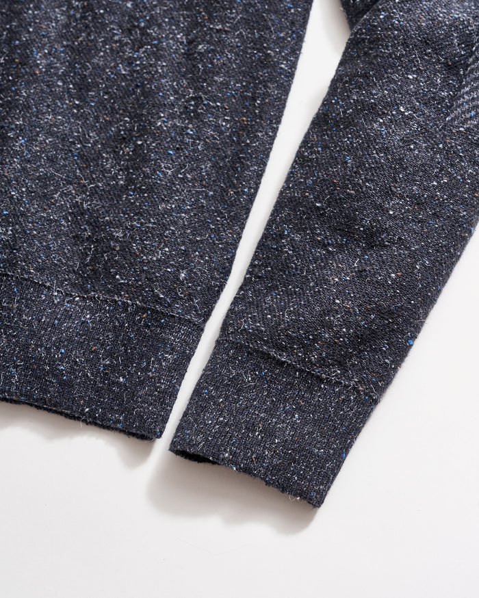 Birdseye Half Zip in Carbon Blue Melange
