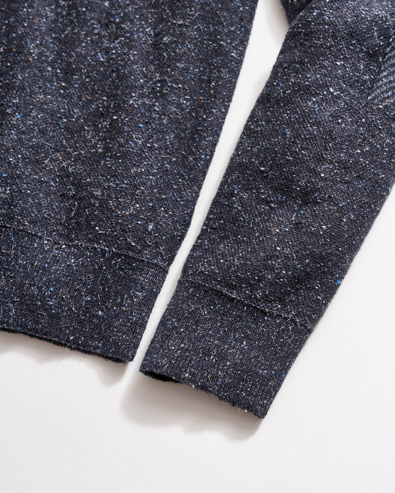 Birdseye Half Zip in Carbon Blue Melange