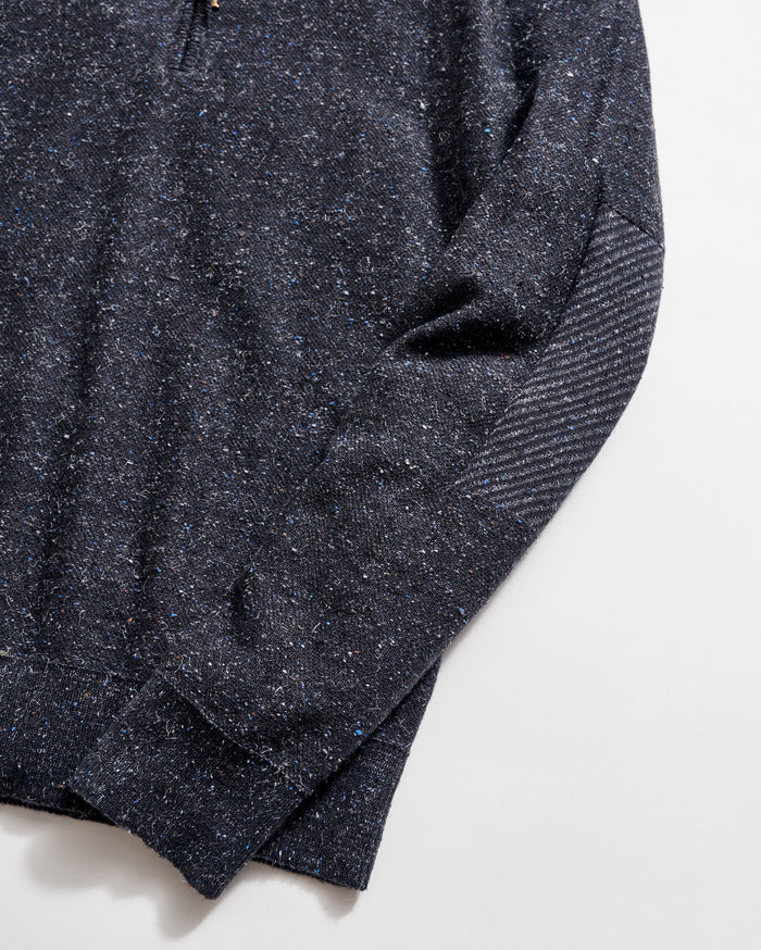 Birdseye Half Zip in Carbon Blue Melange