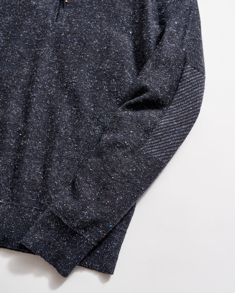 Birdseye Half Zip in Carbon Blue Melange