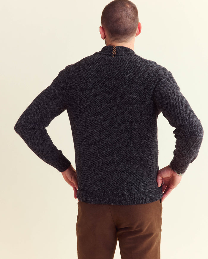 Marled Shawl in Charcoal Multi