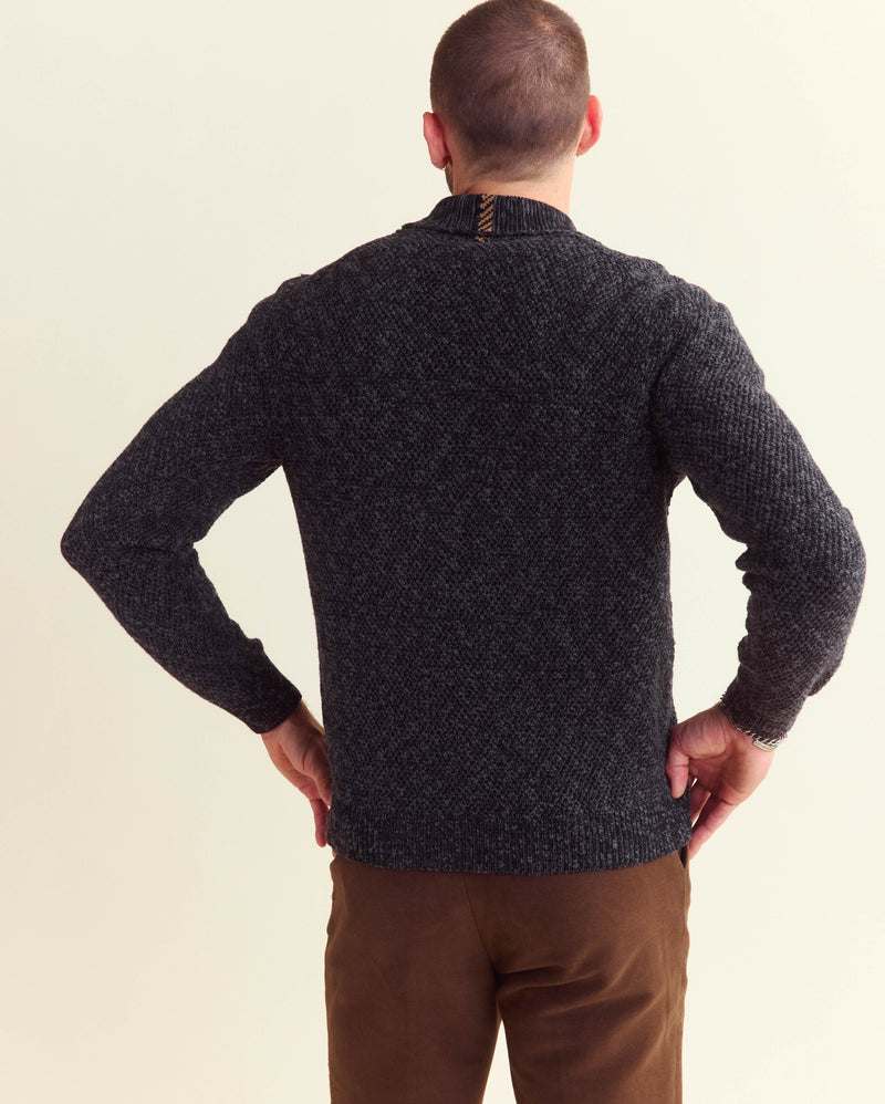 Marled Shawl in Charcoal Multi