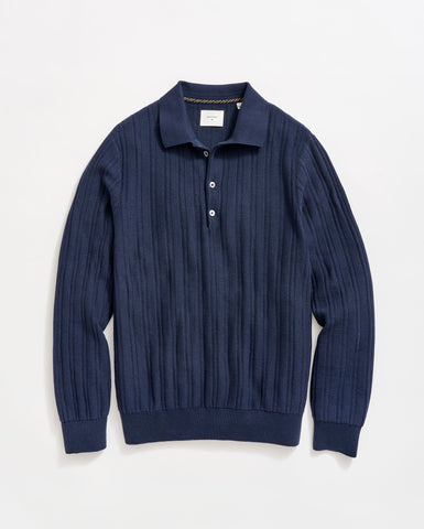 Long-Sleeve Tailored Sweater Polo