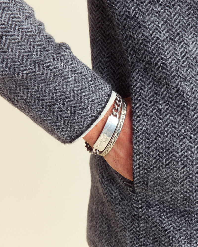 Alpaca Wool Track Jacket in Black Heather