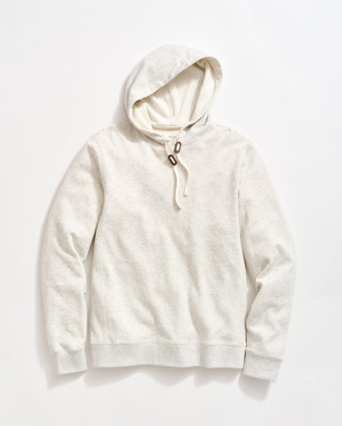 Rib Hoodie Pullover in Light Grey