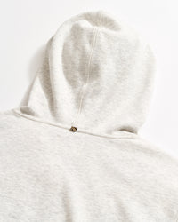 Rib Hoodie Pullover in Light Grey