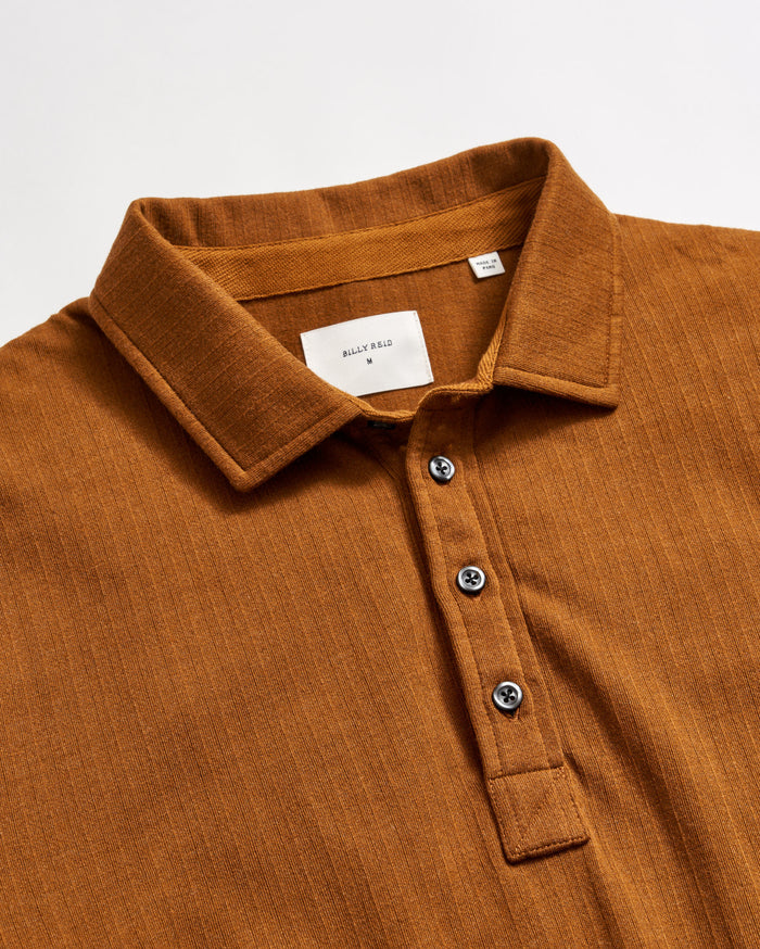 Long-Sleeve Herringbone Polo