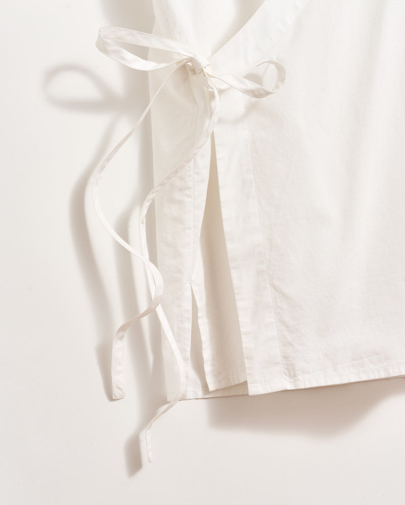 POPLIN WRAP SHIRT	WHITE