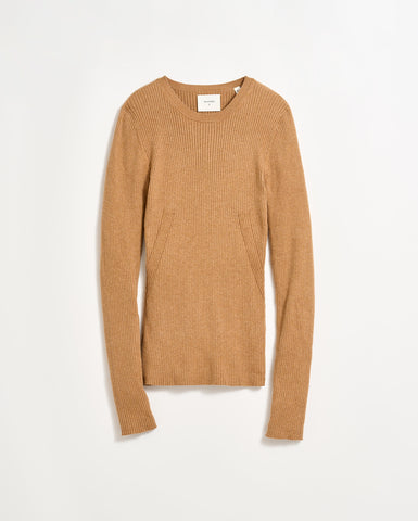 Long Sleeve Rib Crew in Billy's Brown