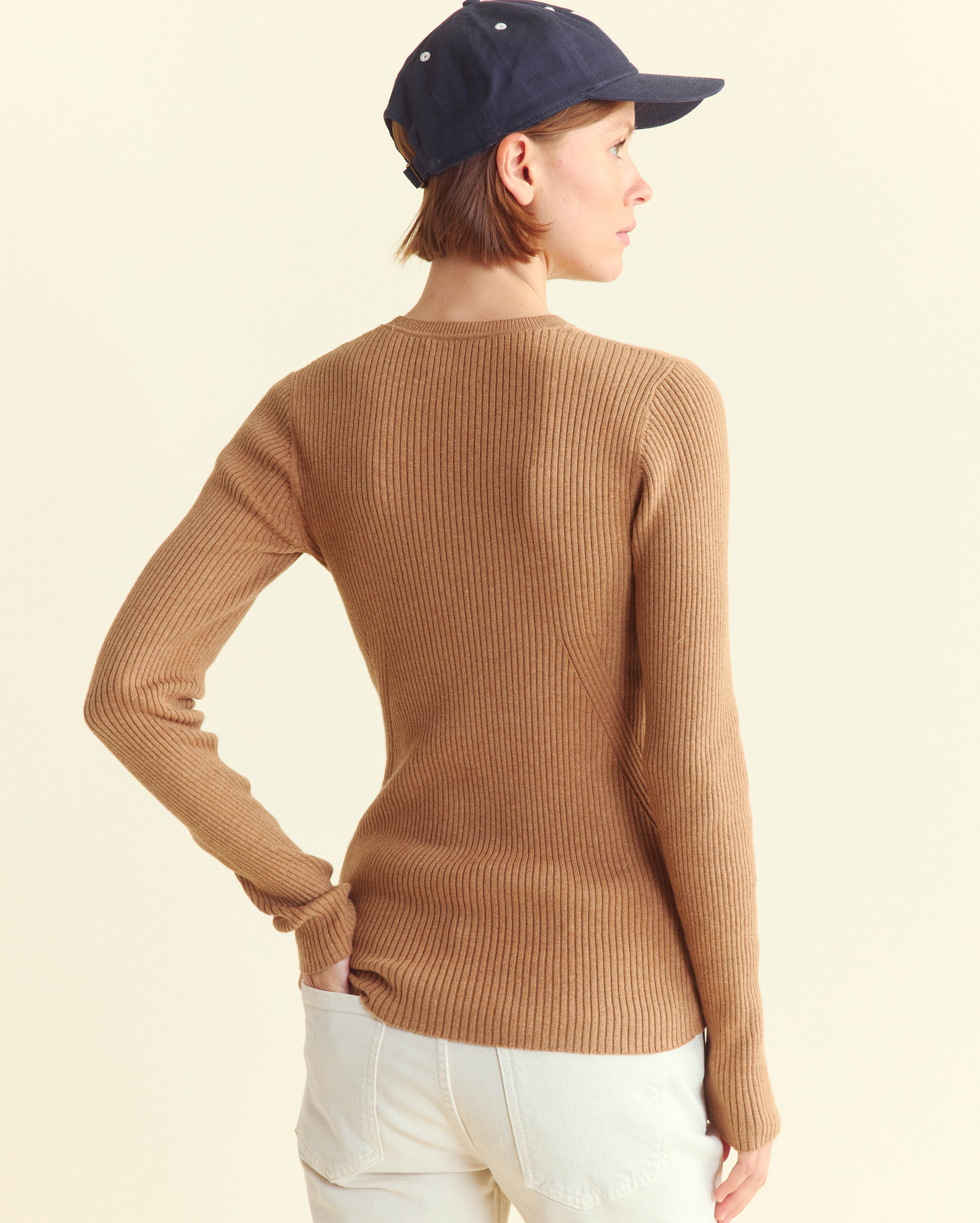 Long Sleeve Rib Crew in Billy's Brown