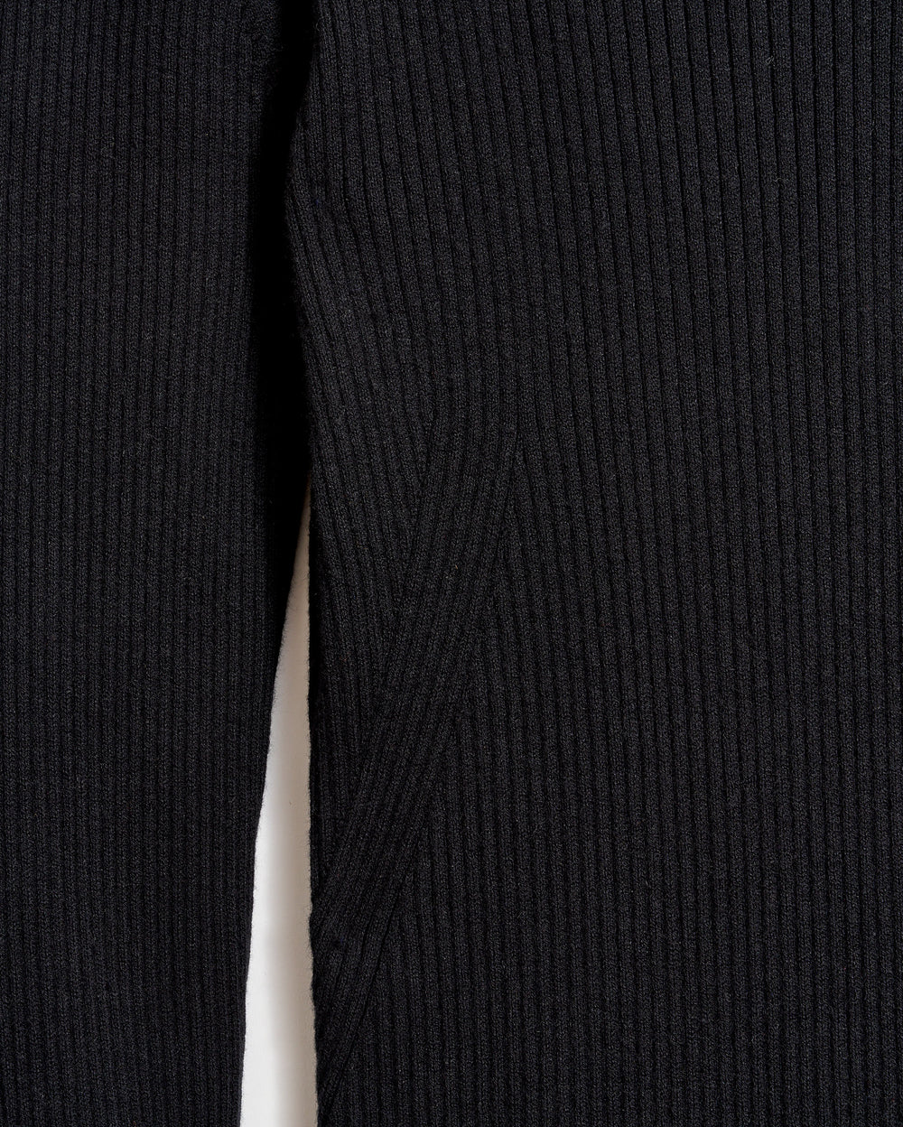 Long Sleeve Rib Crew in Black