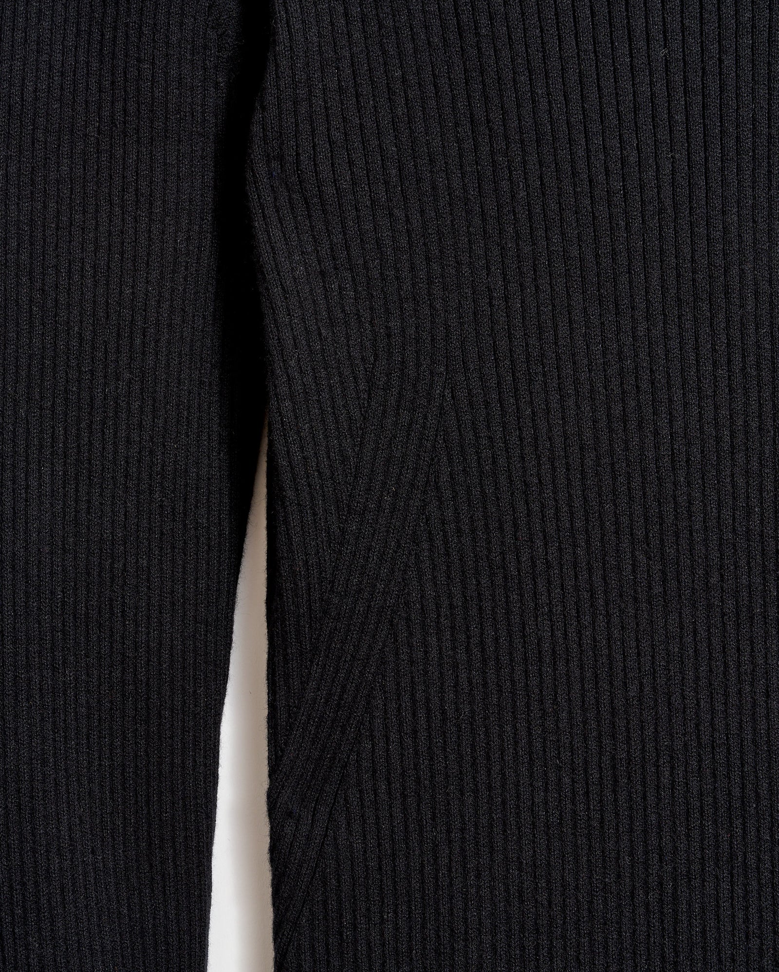 Long Sleeve Rib Crew in Black