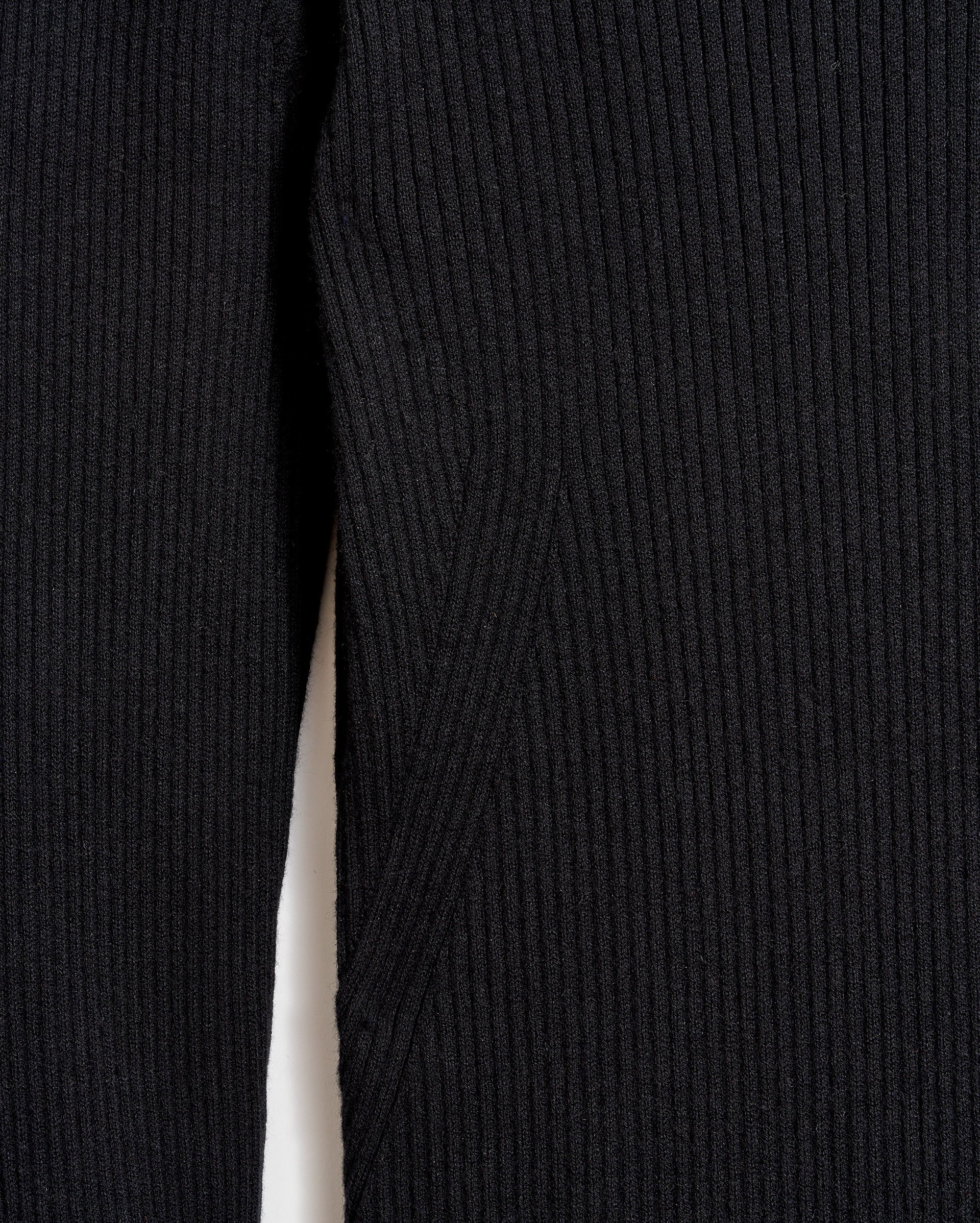 Long Sleeve Rib Crew in Black