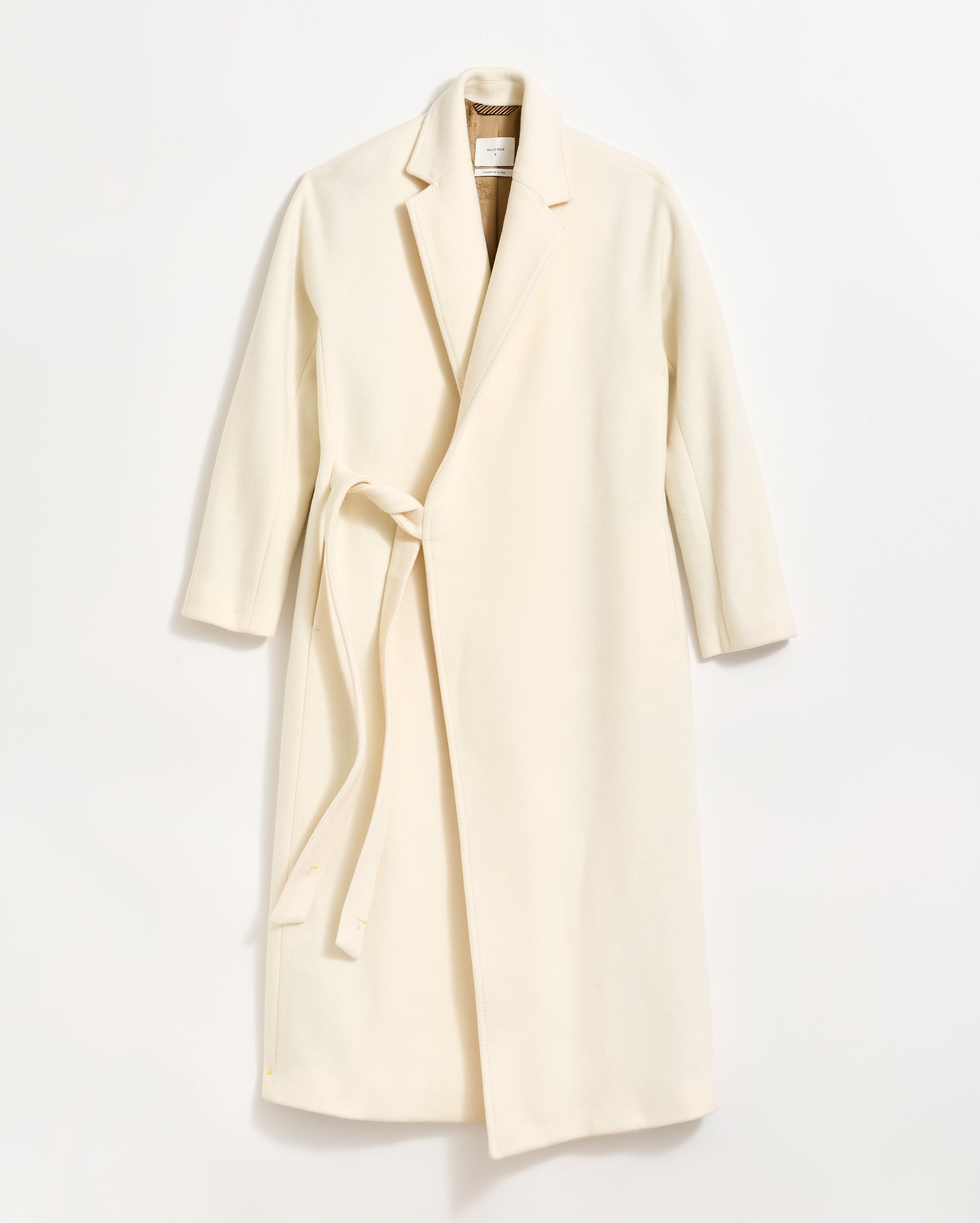 Wool Blend Wrap Coat in Ivory