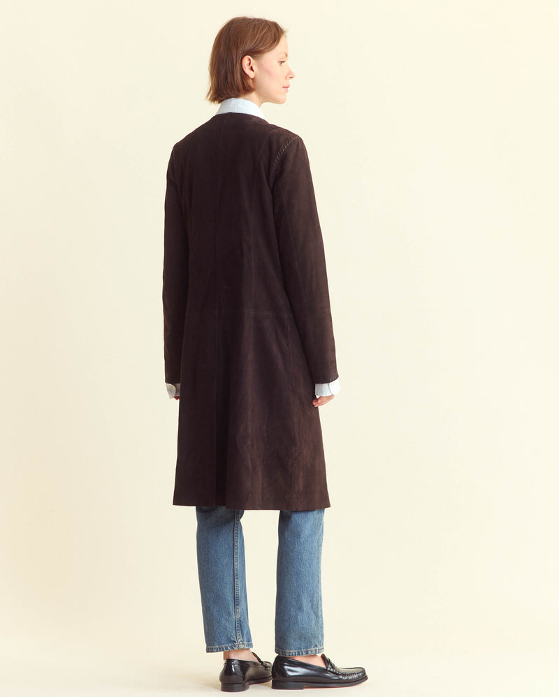 Suede Whip Stitch Coat