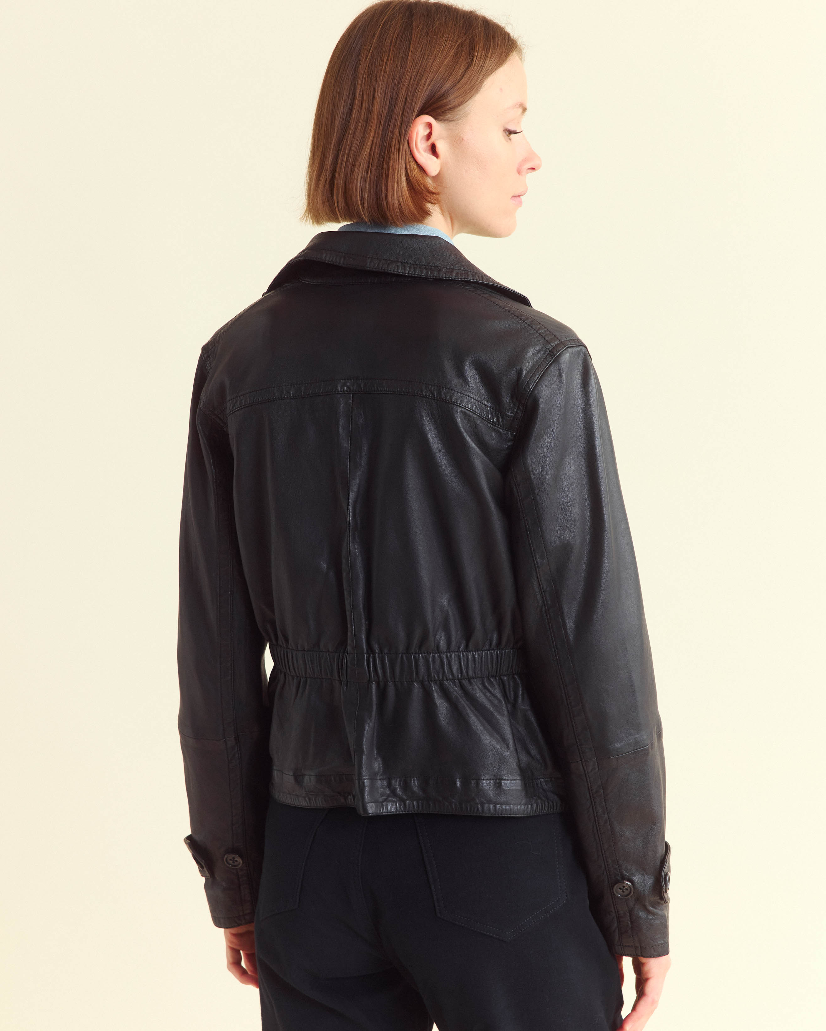 Leather Field Jacket with Trench Collar | Billy Reid
