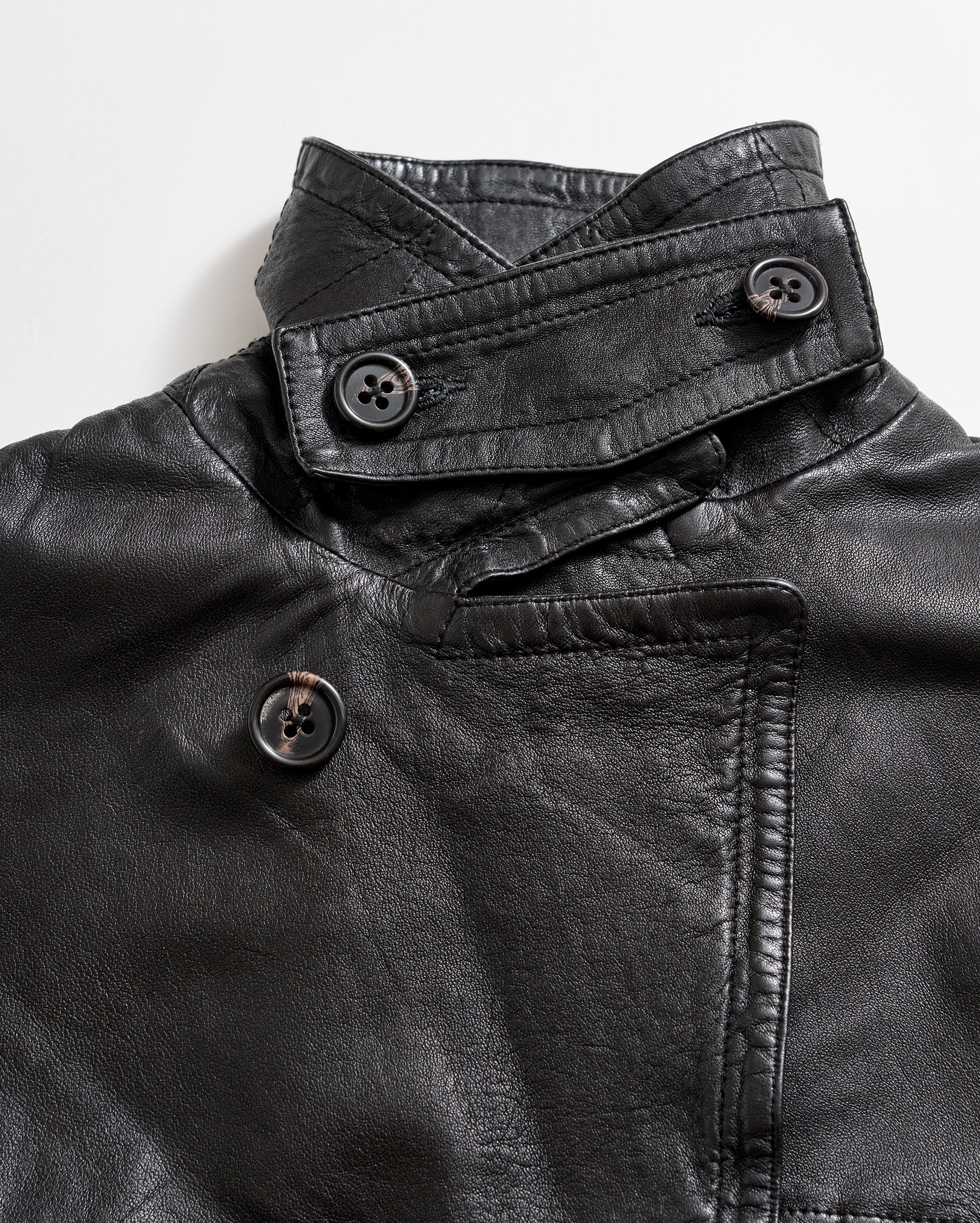 Leather Field Jacket with Trench Collar | Billy Reid