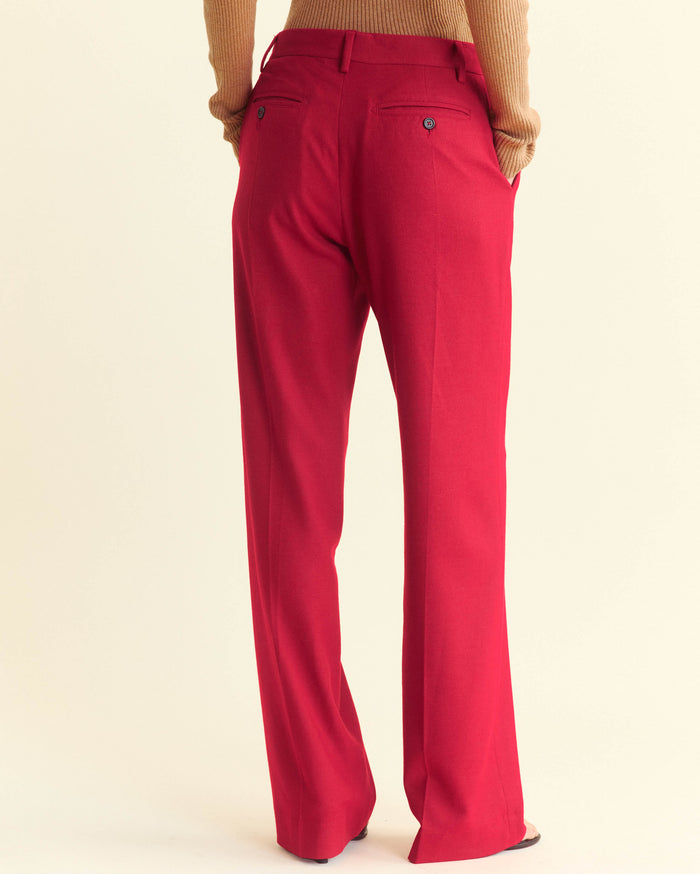 Billy Reid Flat Front Trouser, Holiday Red Billy Reid Flat Front Trouser, Holiday Red