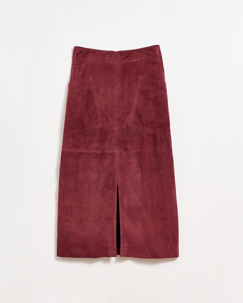 A Line Suede Skirt in Port Royale