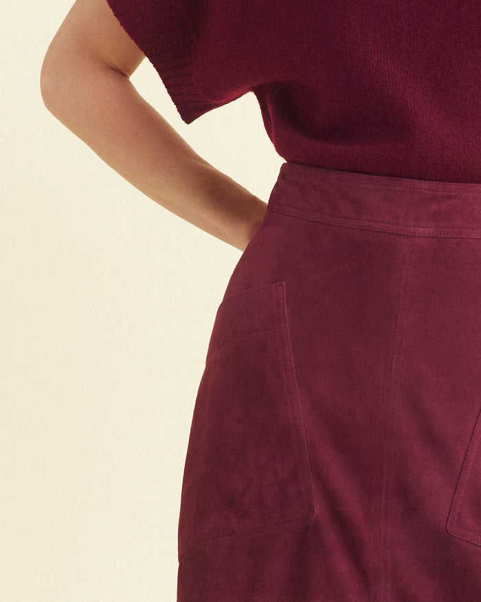 A Line Suede Skirt in Port Royale