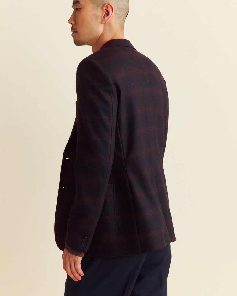 SHADOW PLAID ARCHIE JACKET	NAVY