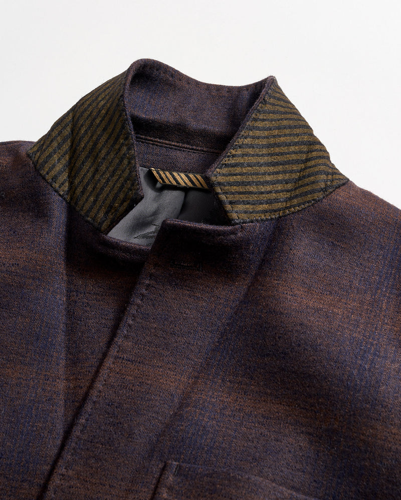 SHADOW PLAID ARCHIE JACKET	NAVY