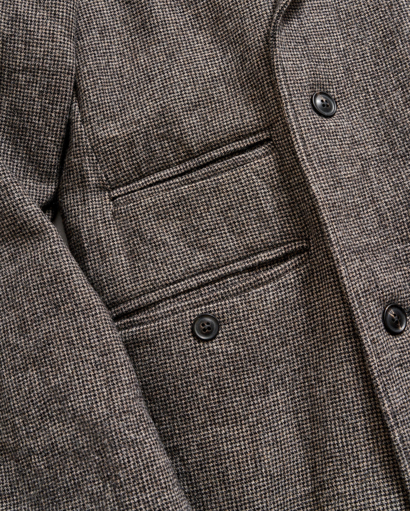 Micro Houndstooth Officer Coat