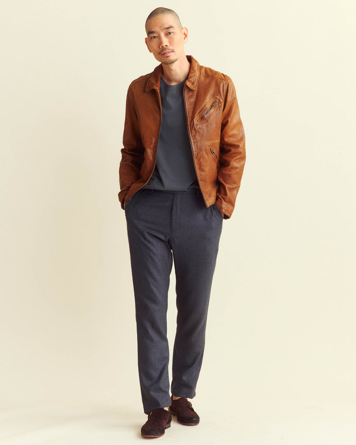 Blake Jacket - Soft Black-Washed Lambskin with Signature Details