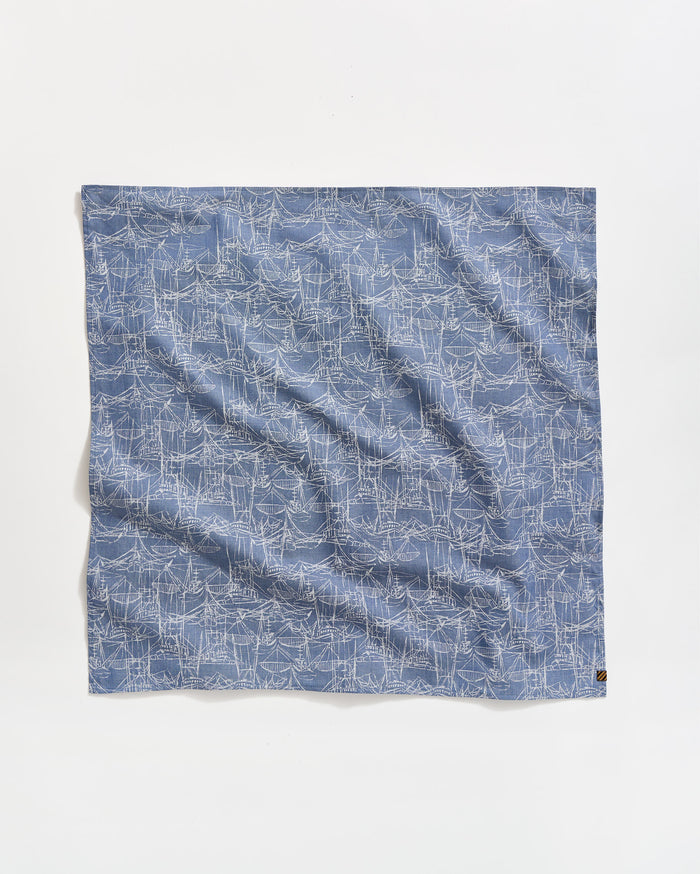 Melange Shrimp Boat Bandana in Dark Denim