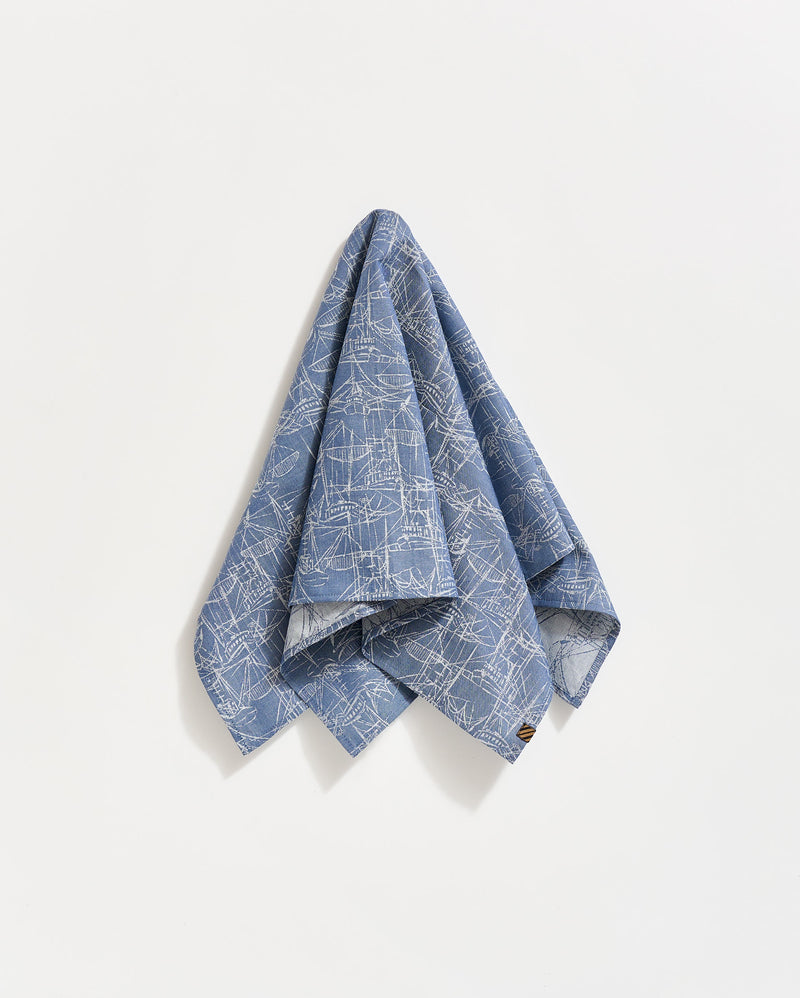Melange Shrimp Boat Bandana in Dark Denim