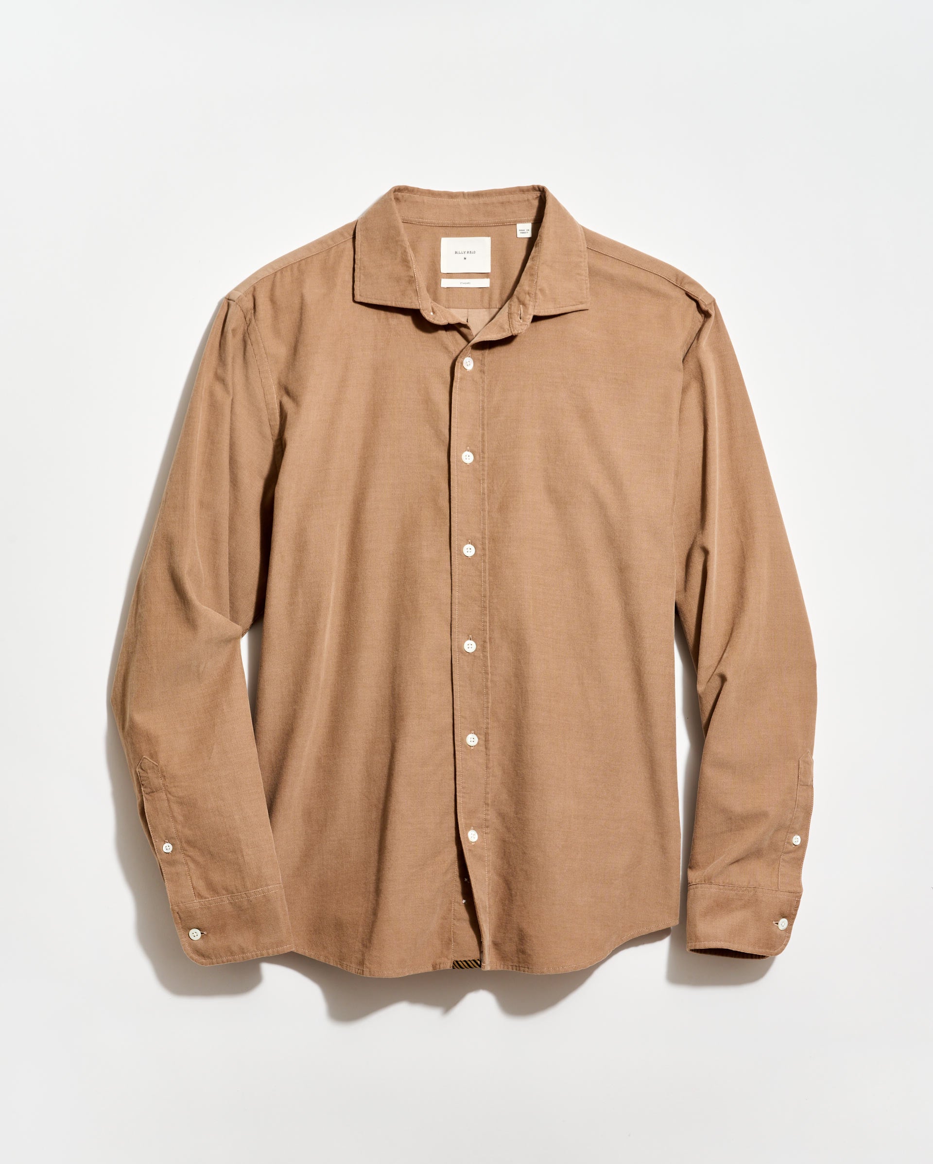 light brown dress shirt Men's Basic Convertible Cuff Regular Fit in Taupe 15 34/35 / Taupe with no darts and a semi Joseph Abboud Modern Fit 100%