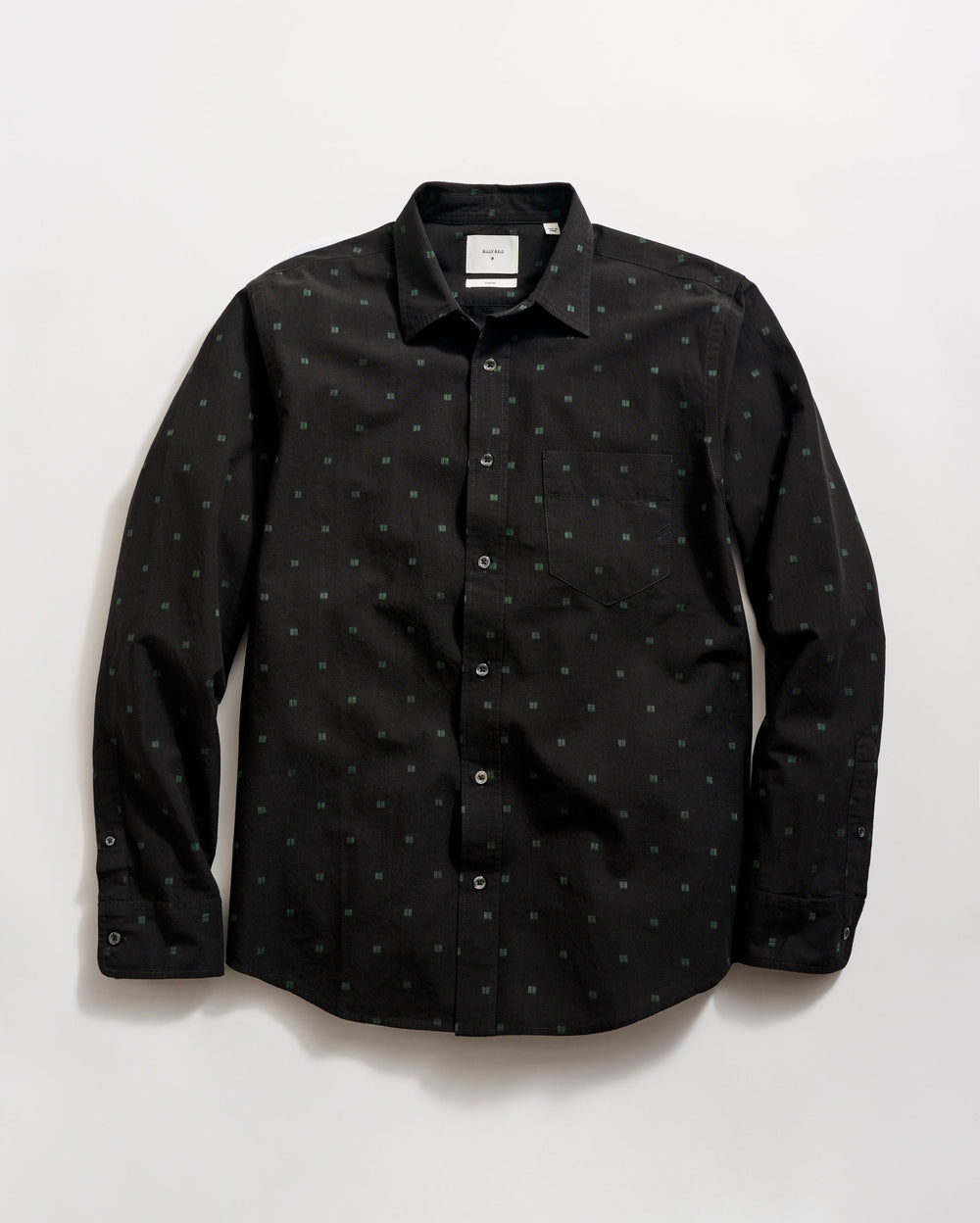 The Dobby Cypress Shirt in Black/Jungle Green