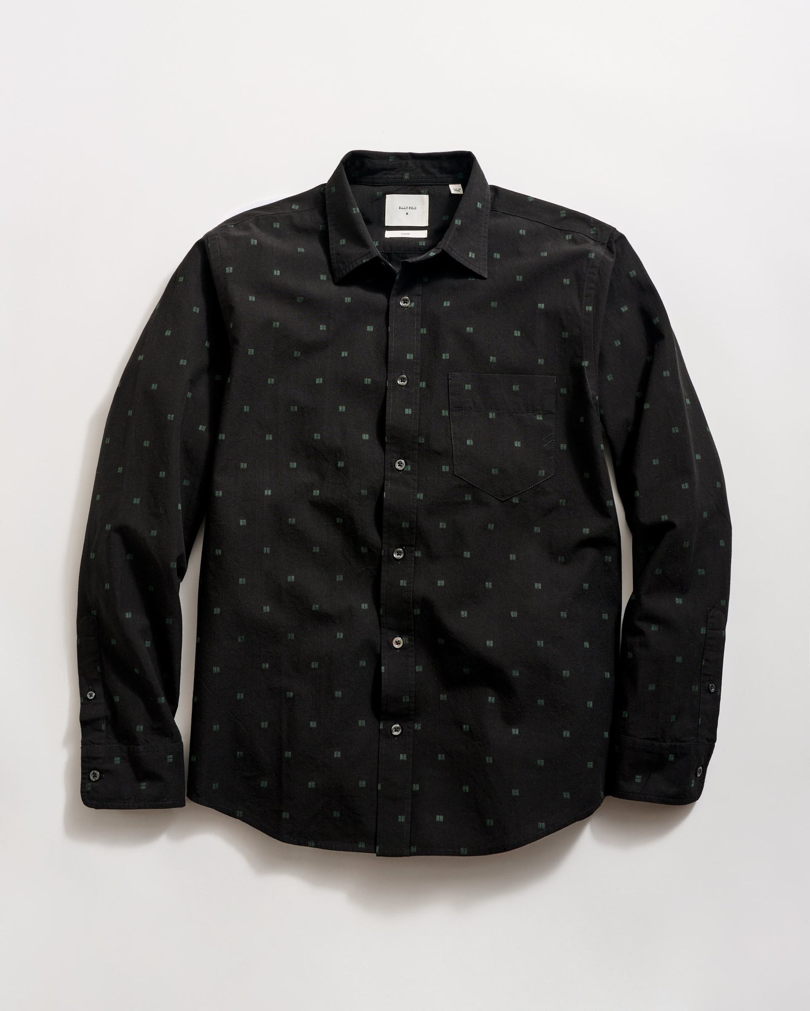 The Dobby Cypress Shirt in Black/Jungle Green