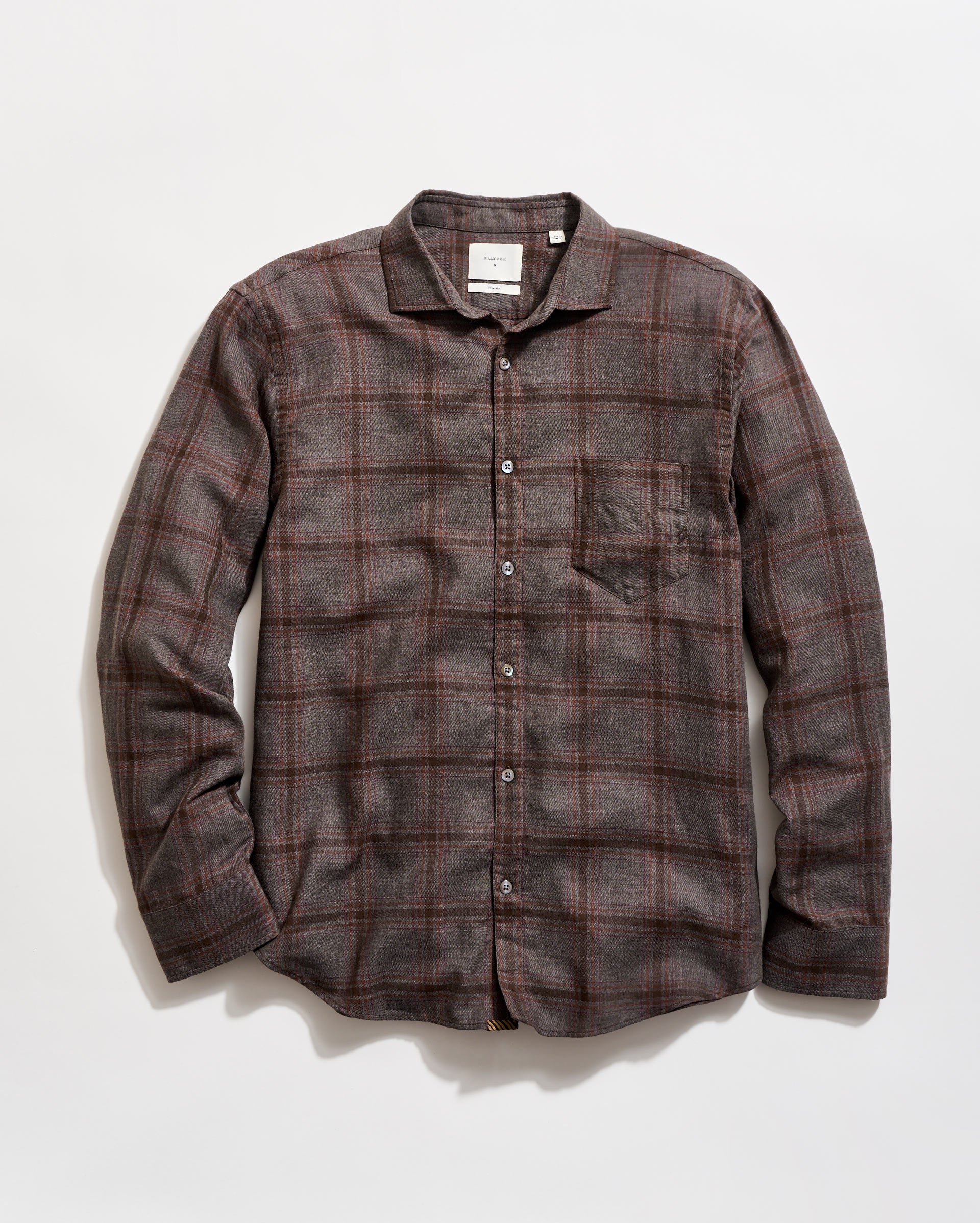 Plaid shirt on a light gray background